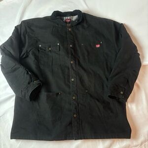 Wrangler Jacket Mens 3XLarge  L54-56 Black Blanket Lined Snap Coat Work Chore
